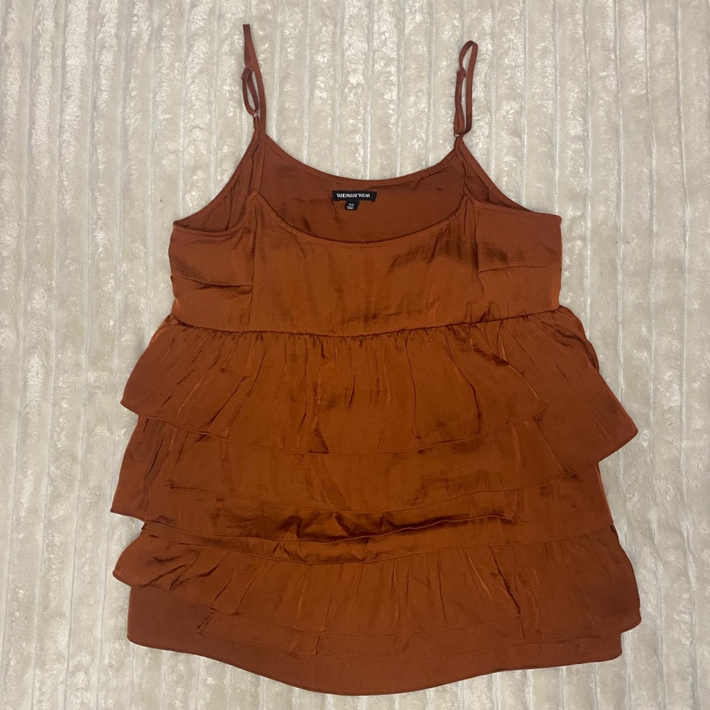 Who What Wear Tiered Camisole in Rich Orange